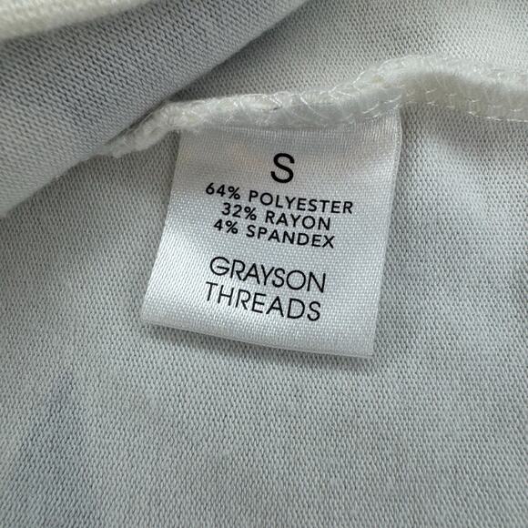 Grayson Threads SMALL cream sweatshirt tee with blue stars soft and stretchy - Picture 6 of 8